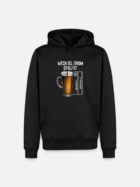 AC Explains Beer Electrician Technology - Men’s Premium Organic Hoodie - black