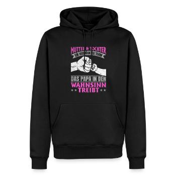 Mutter & Tochter Zusammen unschlagbar - Männer Premium Bio Hoodie - Schwarz - Vorne - Nico (187cm)