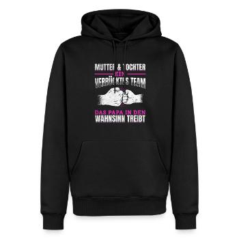 Mutter & Tochter Zusammen unschlagbar - Männer Premium Bio Hoodie - Schwarz - Vorne - Nico (187cm)