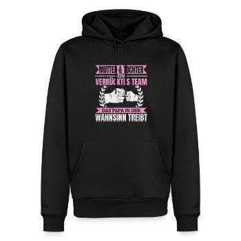 Mutter & Tochter Zusammen unschlagbar - Männer Premium Bio Hoodie - Schwarz - Vorne - Nico (187cm)