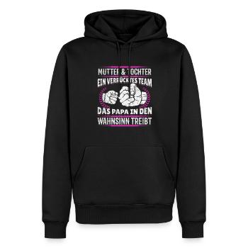 Mutter & Tochter Zusammen unschlagbar - Männer Premium Bio Hoodie - Schwarz - Vorne - Nico (187cm)