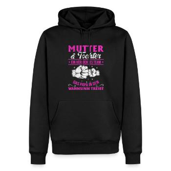 Mutter & Tochter Zusammen unschlagbar - Männer Premium Bio Hoodie - Schwarz - Vorne - Nico (187cm)