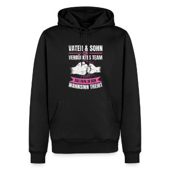 Mutter & Tochter Zusammen unschlagbar - Männer Premium Bio Hoodie - Schwarz - Vorne - Nico (187cm)