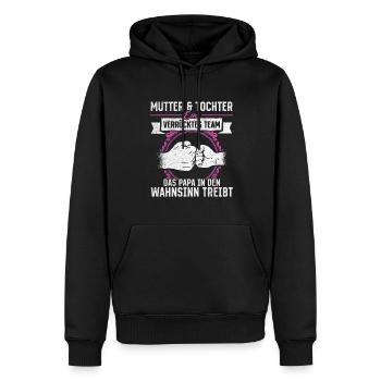 Mutter & Tochter Zusammen unschlagbar - Männer Premium Bio Hoodie - Schwarz - Vorne - Nico (187cm)