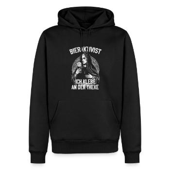 Bieraktivist ich klebe an der Theke – Partyspaß - Männer Premium Bio Hoodie - Schwarz - Vorne - Nico (187cm)