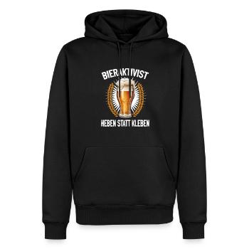 Bieraktivist Heben statt Kleben – Partyspaß - Männer Premium Bio Hoodie - Schwarz - Vorne - Nico (187cm)