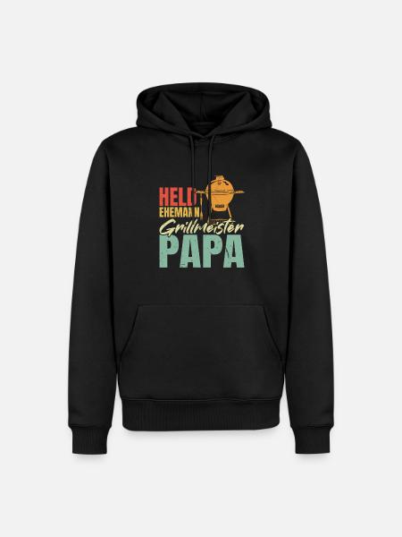 Hero, husband, grill master, dad - Men’s Premium Organic Hoodie - black