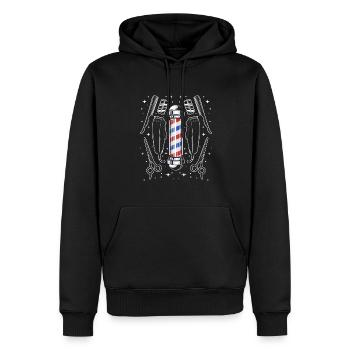 Chemise de coiffeur L’élégance à chaque coupe - Sweat à capuche Premium bio Homme - noir - Devant - Nico (187cm)