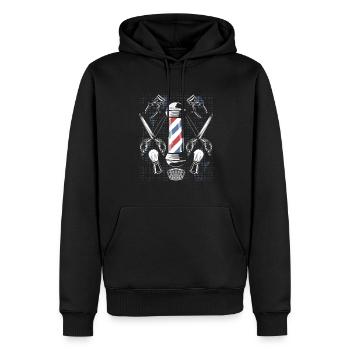Chemise de coiffeur L’élégance à chaque coupe - Sweat à capuche Premium bio Homme - noir - Devant - Nico (187cm)
