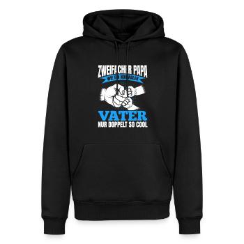 Comme un papa normal, seulement deux fois plus cool - Sweat à capuche Premium bio Homme - noir - Devant - Nico (187cm)