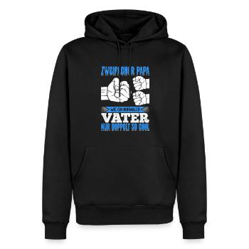 Comme un papa normal, seulement deux fois plus cool - Sweat à capuche Premium bio Homme - noir - Devant - Nico (187cm)