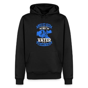 Wie ein normaler Vater, nur doppelt so cool - Männer Premium Bio Hoodie - Schwarz - Vorne - Nico (187cm)