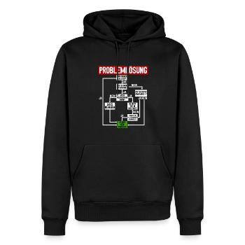 Problemlösung Humorvolle Anleitung für den Alltag - Männer Premium Bio Hoodie - Schwarz - Vorne - Nico (187cm)