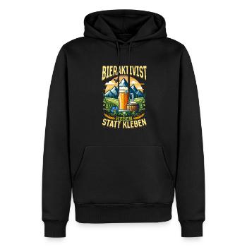 Bieraktivist Heben statt Kleben – Partyspaß - Männer Premium Bio Hoodie - Schwarz - Vorne - Nico (187cm)
