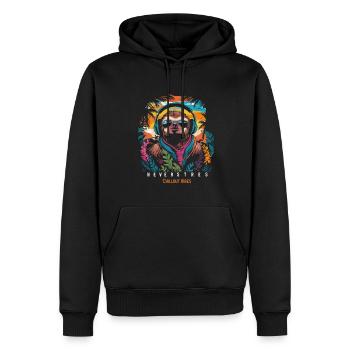 Chillout Vibes Design: Relaxed and Stylish - Men’s Premium Organic Hoodie - black - Front - Nico (187cm)