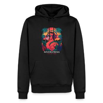 Chillout Vibes Design: Entspannt und Stilvoll - Männer Premium Bio Hoodie - Schwarz - Vorne - Nico (187cm)