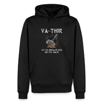 VA-THOR Für den coolsten Papa Episch und Humorvoll - Männer Premium Bio Hoodie - Schwarz - Vorne - Nico (187cm)