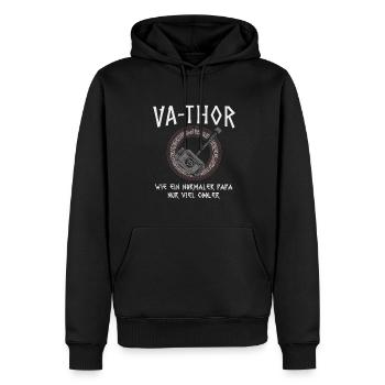 VA-THOR Für den coolsten Papa Episch und Humorvoll - Männer Premium Bio Hoodie - Schwarz - Vorne - Nico (187cm)