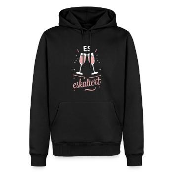 It's escalating anyway! – Happy glass - Men’s Premium Organic Hoodie - black - Front - Nico (187cm)
