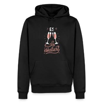De toute façon, la situation s’intensifie ! – Coupe à Happy - Sweat à capuche Premium bio Homme - noir - Devant - Nico (187cm)