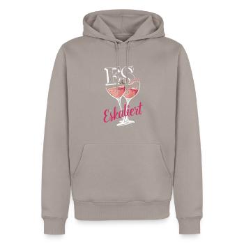 De toute façon, la situation s’intensifie ! – Coupe à Happy - Sweat à capuche Premium bio Homme - taupe - Devant - Nico (187cm)