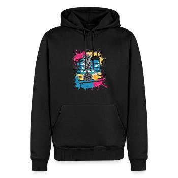 Sun Beach Pineapple - Tropical et rafraîchissant - Sweat à capuche Premium bio Homme - noir - Devant - Nico (187cm)