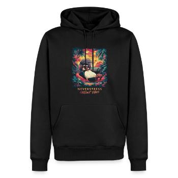 Chillout Vibes Design: Entspannt und Stilvoll - Männer Premium Bio Hoodie - Schwarz - Vorne - Nico (187cm)