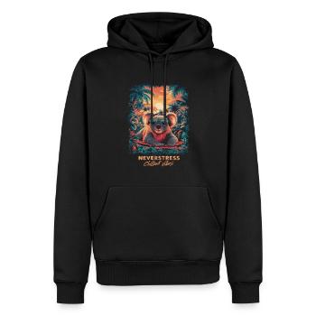 Koala Chillout Vibes Design Relaxed and Stylish - Men’s Premium Organic Hoodie - black - Front - Nico (187cm)