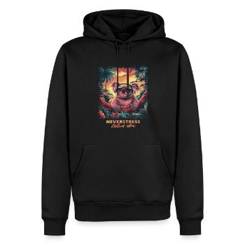 Koala Chillout Vibes Design Entspannt und Stilvoll - Männer Premium Bio Hoodie - Schwarz - Vorne - Nico (187cm)