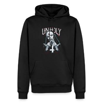 Provokant und Ausdrucksstark – Rebellische Mode - Männer Premium Bio Hoodie - Schwarz - Vorne - Nico (187cm)