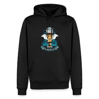 Vambier – La soif de la vie nocturne - Sweat à capuche Premium bio Homme - noir - Devant - Nico (187cm)