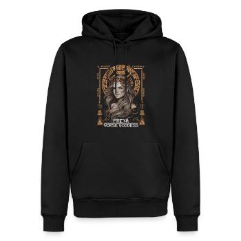 Freya – goddess of Norse myths - Men’s Premium Organic Hoodie - black - Front - Nico (187cm)