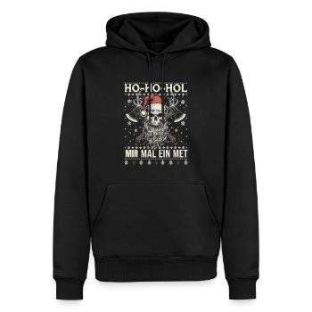 Ho Ho Prenons un hydromel - Sweat à capuche Premium bio Homme - noir - Devant - Nico (187cm)