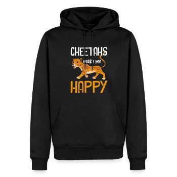 Leopard Portrait Tier - Männer Premium Bio Hoodie - Schwarz - Vorne - Nico (187cm)