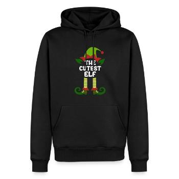 Elfes de Noël - Sweat à capuche Premium bio Homme - noir - Devant - Nico (187cm)