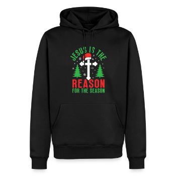 Elfes de Noël - Sweat à capuche Premium bio Homme - noir - Devant - Nico (187cm)