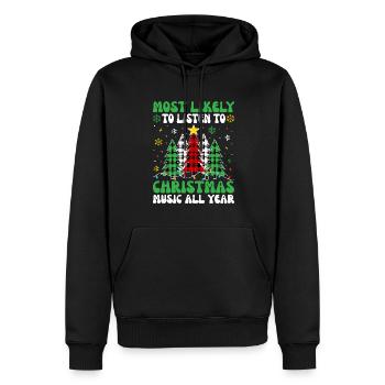 Elfes de Noël - Sweat à capuche Premium bio Homme - noir - Devant - Nico (187cm)
