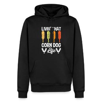 Hot Dog Kostüm Camping Outfit - Männer Premium Bio Hoodie - Schwarz - Vorne - Nico (187cm)