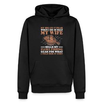 Fischer Fischen Angler Sportangler - Männer Premium Bio Hoodie - Schwarz - Vorne - Nico (187cm)