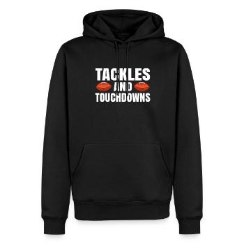 American Football Herren Football Player Kinder - Männer Premium Bio Hoodie - Schwarz - Vorne - Nico (187cm)