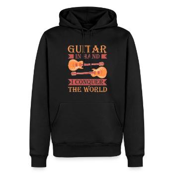 Acoustic Guitar Player Music Band Gitarrist - Männer Premium Bio Hoodie - Schwarz - Vorne - Nico (187cm)