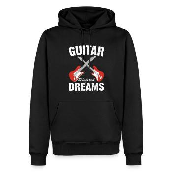 Acoustic Guitar Player Music Band Gitarrist - Männer Premium Bio Hoodie - Schwarz - Vorne - Nico (187cm)