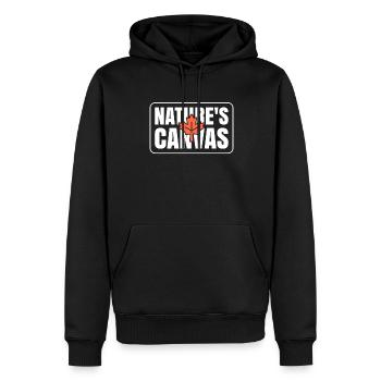Blattpeeper Herbst Laub Herbst Peeper - Männer Premium Bio Hoodie - Schwarz - Vorne - Nico (187cm)