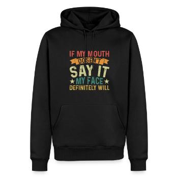 Présenter - Sweat à capuche Premium bio Homme - noir - Devant - Nico (187cm)