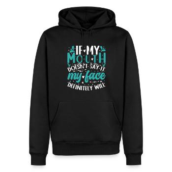 Présenter - Sweat à capuche Premium bio Homme - noir - Devant - Nico (187cm)