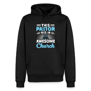 Prêtre Pasteur Don pour les chrétiens - Sweat à capuche Premium bio Homme - noir - Devant - Nico (187cm)