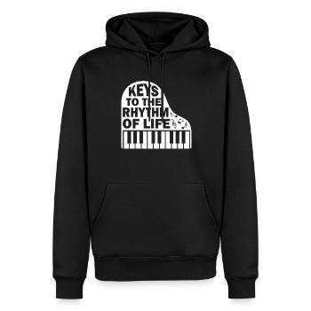 Piano Klavier Pianiste - Sweat à capuche Premium bio Homme - noir - Devant - Nico (187cm)