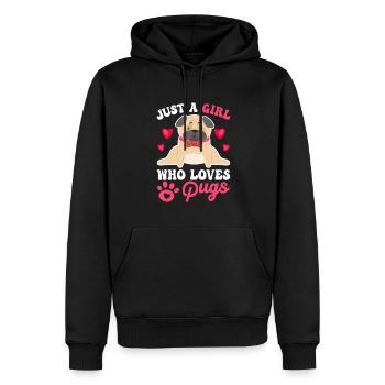 Carlin Chiens Amour Chien - Sweat à capuche Premium bio Homme - noir - Devant - Nico (187cm)