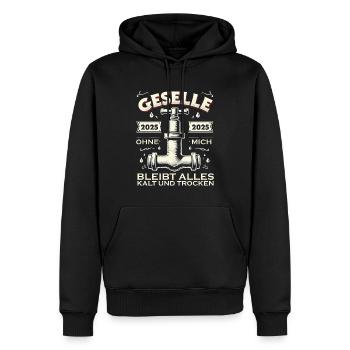 Azubi Ausbildung bestandene Gesellenprüfung 2025 - Männer Premium Bio Hoodie - Schwarz - Vorne - Nico (187cm)