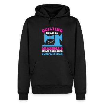 Machine à coudre Couette Couette Mamie Quilter Couture - Sweat à capuche Premium bio Homme - noir - Devant - Nico (187cm)